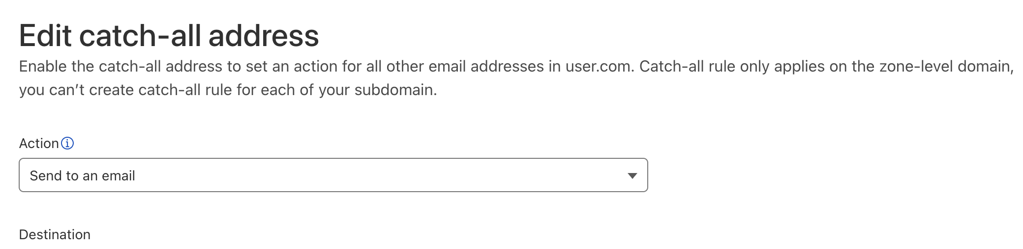 Cloudflare Email Routing: catch-all forwarding rule