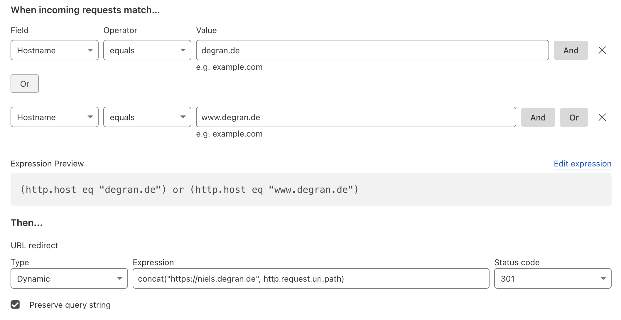 Cloudflare redirect rule to the subdomain