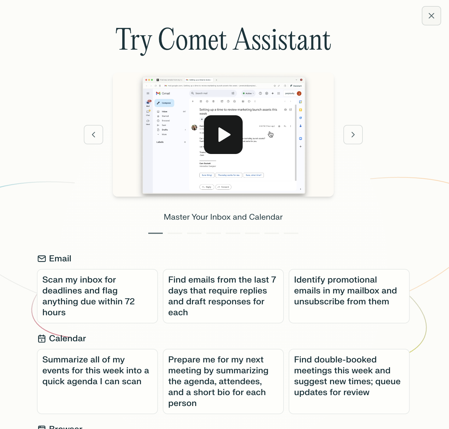 'Try assistant' without opening the assistant
